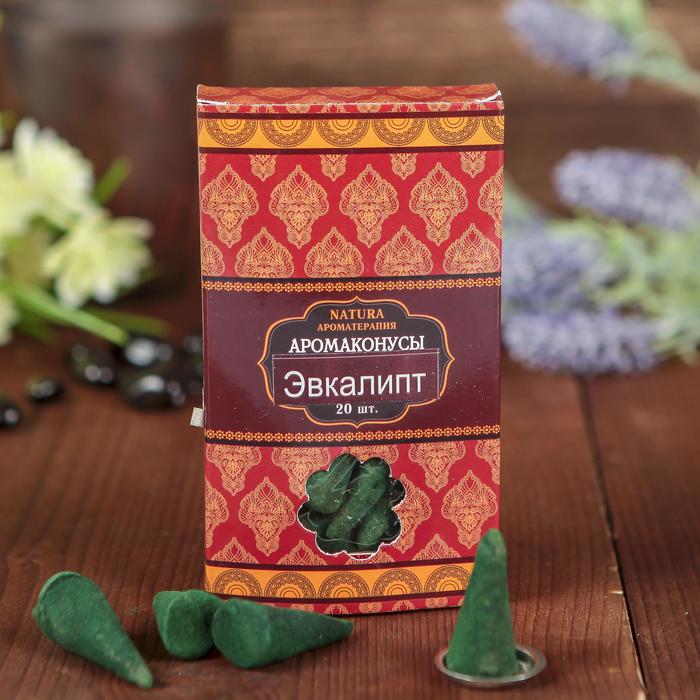 Благовония Natura, 20 конусов с подставкой, Эвкалипт - Фото 1