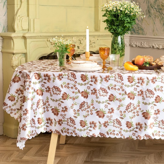 Скатерть «Доляна» Red flowers, 145×110 см - Фото 1