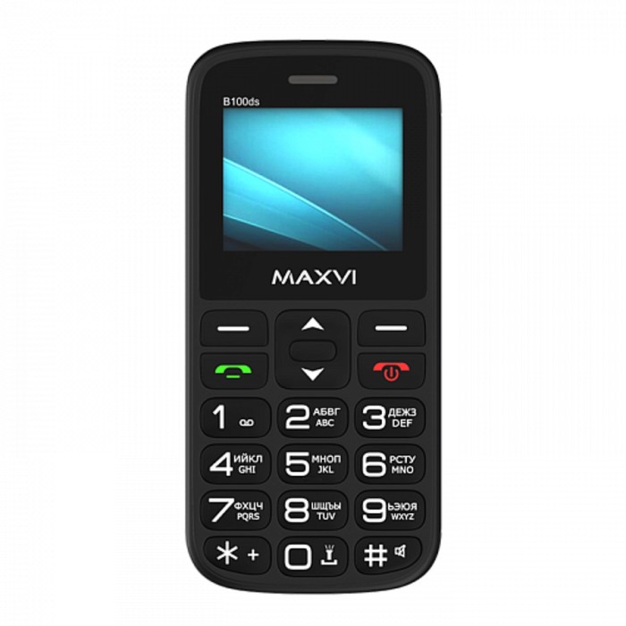 Сотовый телефон Maxvi B100ds, 1.77",1.3Мп,microSD, 2sim, FM,SOS, док.станция,1000мАч,черный - фото 51575620