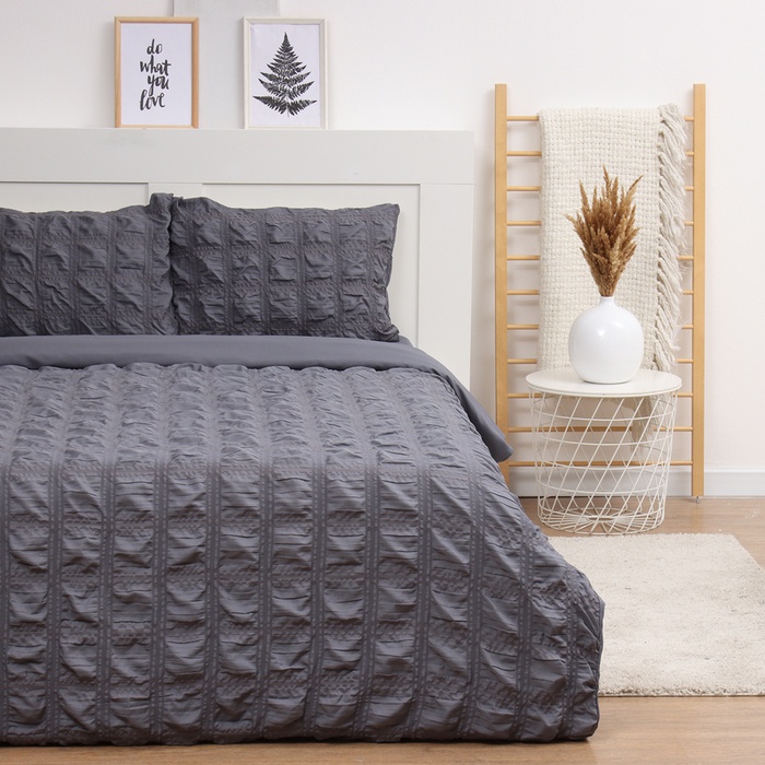 Постельное бельё 1.5-спальное LoveLife Texture dark gray, микрофибра - Фото 1
