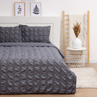 Постельное бельё 2-спальное LoveLife Texture: dark gray, микрофибра