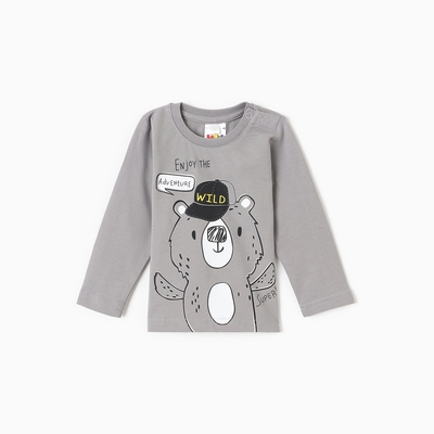 Лонгслив для мальчика, рост 92 см, серый