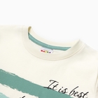 Комплект для мальчика (футболка, шорты) А.42111, цвет молочный/шалфей, рост 116 - фото 24394583