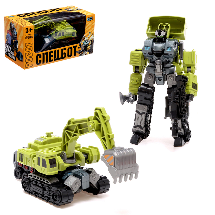 УЦЕНКА Робот «Спецбот. Экскаватор», трансформируется, собирается в 1 большого из 7 роботов - Фото 1
