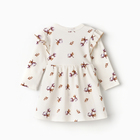 Боди-платье детское с длинным рукавом, цвет белый, рост 80 - фото 24511920