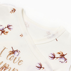 Боди-кимоно детское с длинным рукавом, цвет белый, рост 56 - фото 24511922