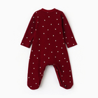 Комбинезон детский с закрытыми ножками "Мишка", цвет бордовый, рост 62 - фото 24511952
