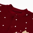 Комбинезон детский с открытыми ножками "Мишка", цвет бордовый, рост 74 - фото 24511959