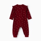 Комбинезон детский с открытыми ножками "Мишка", цвет бордовый, рост 80 - фото 24511967