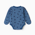 Боди-кимоно детское с длинным рукавом "Дино", цвет голубой, рост 56 см - фото 24527581