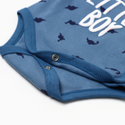 Боди-кимоно детское с длинным рукавом "Дино", цвет голубой, рост 62 см - фото 24512006