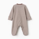 Комбинезон детский с закрытыми ножками "Мишка", цвет бежевый, рост 62 - фото 24535979