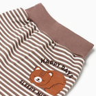 Ползунки детские "Мишка", цвет бежевый, рост 56 - фото 24512009