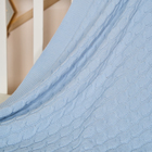 Одеяло-плед вязаное Косичка 95х110см, голубой, 260г/м, акрил 81%, PVC 13%, полиамид 6% - Фото 3