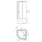 Душ.кабина Domani-Spa Delight Slim 99 high, поддон 45 см, черные стенки, 90×90 см - Фото 5