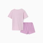 Пижама для девочки (футболка/шорты), цвет сиреневый, рост 98 см - Фото 5