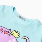 Пижама для девочки (футболка/шорты), цвет мятный, рост 98 см - Фото 2
