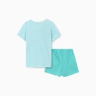 Пижама для девочки (футболка/шорты), цвет мятный, рост 98 см - Фото 5