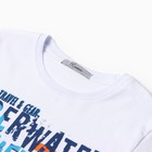 Комплект для мальчика (футболка/шорты), цвет белый/синий, рост 110 см - Фото 2