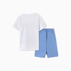 Комплект для мальчика (футболка/шорты), цвет белый/синий, рост 128 см - Фото 5