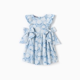 Платье для девочки, цвет голубой/гортензия, рост 116 см