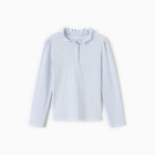 Джемпер для девочки школьный, цвет нежно-голубой/горошек, рост 128 см 10559091