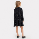 Платье для девочки, цвет чёрный/сердечки, рост 128 см - фото 24394856