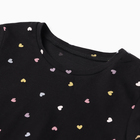 Платье для девочки, цвет чёрный/сердечки, рост 128 см - фото 24555269