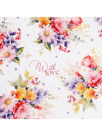Бумага упаковочная глянцевая With love, 1 лист, 70 х 100 см