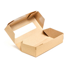 Коробка складная, крафт, 17 х 7 х 4 см, 0,5 л, набор 10 шт. - фото 25282530