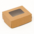 Контейнер на вынос, с окном, крафт, 10 х 8 х 3,5 см, набор 10 шт. - фото 25282536