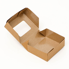 Контейнер на вынос, с окном, крафт, 10 х 8 х 3,5 см, набор 10 шт. - фото 25282538