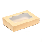 Коробка складная, с окном, крафт, 28 х 20 х 5 см, набор 10шт. - фото 25282540