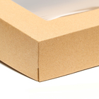 Коробка складная, с окном, крафт, 28 х 20 х 5 см, набор 10шт. - фото 25282541