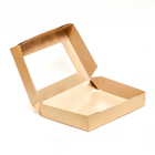 Коробка складная, с окном, крафт, 28 х 20 х 5 см, набор 10шт. - фото 25282542