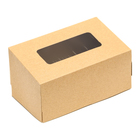 Коробка складная, с окном, крафт, 15 х 10 х 7 см, набор 10 шт. - фото 25282548