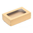 Упаковка для продуктов, крафт с окном, 23 х 14 х 6 см, 1,9 л, набор 10 шт. - фото 25282552