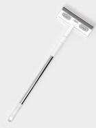 Щётка для окон, стальная телескопическая ручка 82(126) см, насадка из микрофибры и велюра 25×9 см - Фото 16