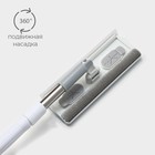 Щётка для окон, стальная телескопическая ручка 82(126) см, насадка из микрофибры и велюра 25×9 см - Фото 2