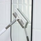 Щётка для окон, стальная телескопическая ручка 82(126) см, насадка из микрофибры и велюра 25×9 см - Фото 10