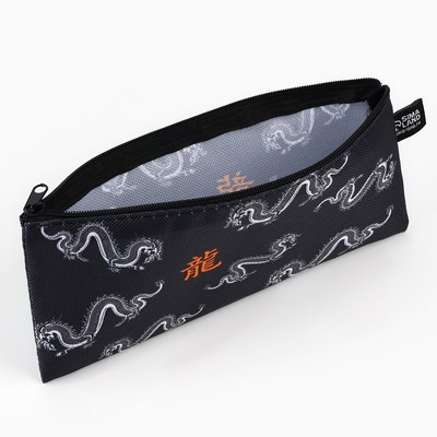 Пенал школьный, текстиль, плоский, 20×8 см «Дракон»