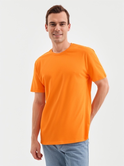 Футболка мужская, цвет оранжевый, р-р 50