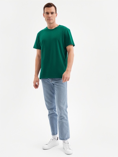 Футболка мужская, тёмно-зелёная, р-р 48