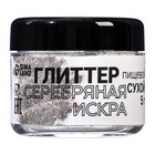 Глиттер, серебряная искра, 5 г - Фото 2