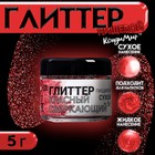 Глиттер кандурин "Сверкающий красный", фракция 50-500 µm, 5 г - Фото 1