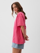 Футболка женская из вареного хлопка MIST Streetwear, розовая, размер 42 (S) - Фото 3