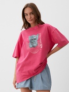Футболка женская из вареного хлопка MIST Streetwear, розовая, размер 46 (L) - Фото 2