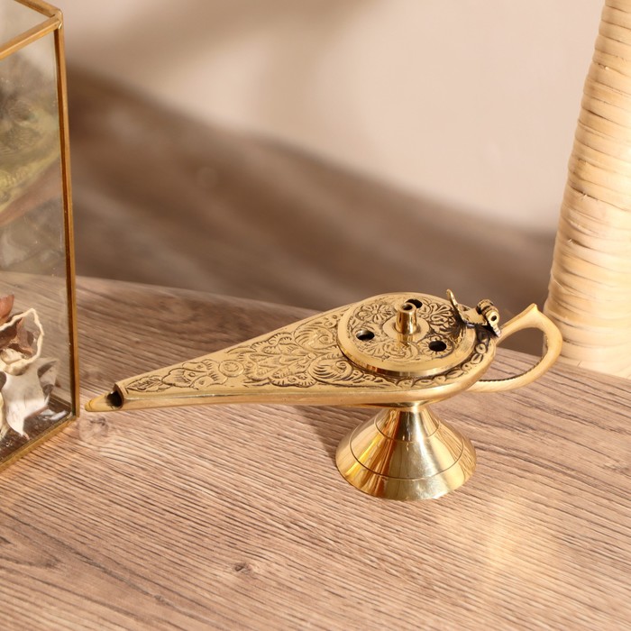 Подставка под благовония «Лампа Аладдина», 5 см, латунь - Фото 1