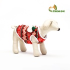 Кардиган с мишкой для собак, новогодний, размер M - Фото 2