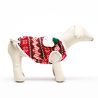 Кардиган с мишкой для собак, новогодний, размер M - Фото 3